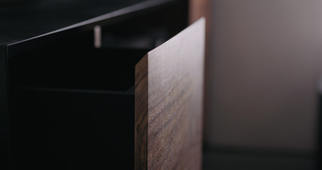 open tv stand drawer closeup