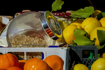 Fruit and vegetables street market.
