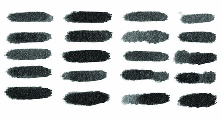 Black grunge stroke brush set for your design, vector.