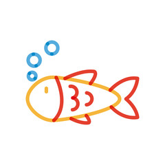 Isolated fish animal multiply line style icon vector design