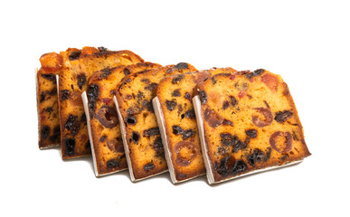 celebratory cake with fruit  isolated