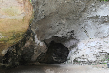 cave inside the mountain used by primitive prehistoric men as a
