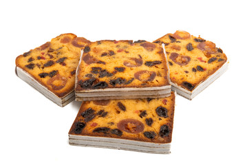 celebratory cake with fruit  isolated