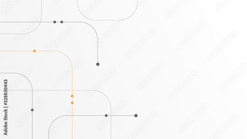Leinwandbilder Abstract geometric Circuit connect lines and dots.Simple technology graphic background.Illustration Vector design Network technology and Connection concept.