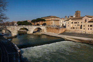 Fototapeta na wymiar River Tiber in Roma.