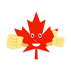 Maple Cartoon Character with Gesture, Maple mascot