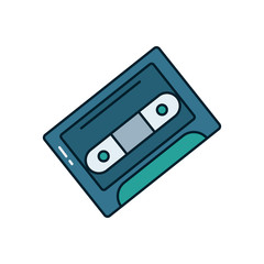 music cassette line and fill style icon vector design