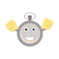 Stopwatch cartoon character illustration