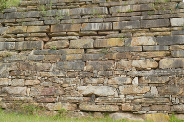 Exterior of the Chavin de Huantar´s temple at a sunny day in Conchucos Valley, Ancash Region, Peru