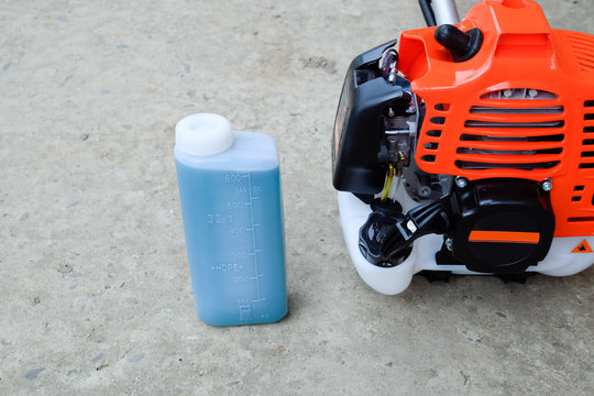 Prepared fuel mixture for a two-stroke gasoline trimmer engine. Gasoline trimmer.