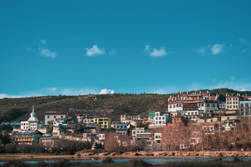 Famous Chinese temple as tourist attraction in Shangri-la, china