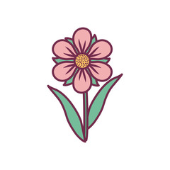 Isolated flower line and fill style icon vector design