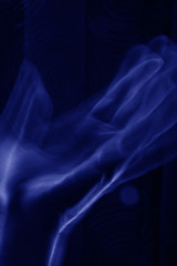 Obraz premium blue smoke on black background