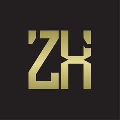 ZX Logo with squere shape design template with gold colors