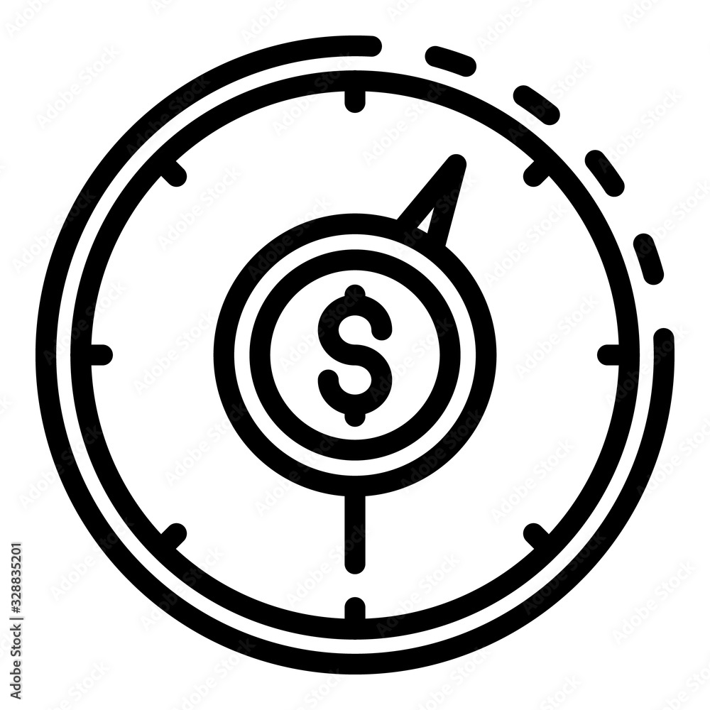 Poster money speedometer icon. outline money speedometer vector icon for web design isolated on white backg