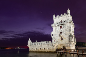 Tower Of Belem at Night, Lisbon, Portugal