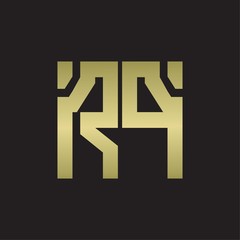 RP Logo with squere shape design template with gold colors