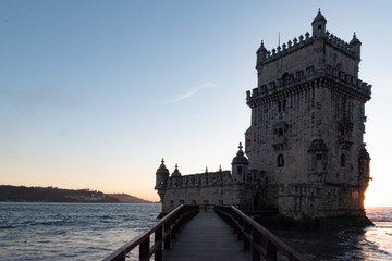 Fototapeta na wymiar Tower of Belem at Sunset, Lisbon, Portugal