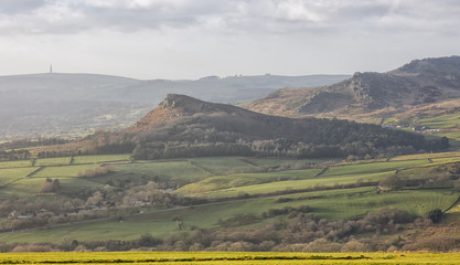 Hen Cloud, an escarpment of gritstone in Staffordshire, England.