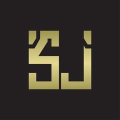 Obraz premium SJ Logo with squere shape design template with gold colors