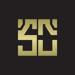 Fototapeta premium SO Logo with squere shape design template with gold colors