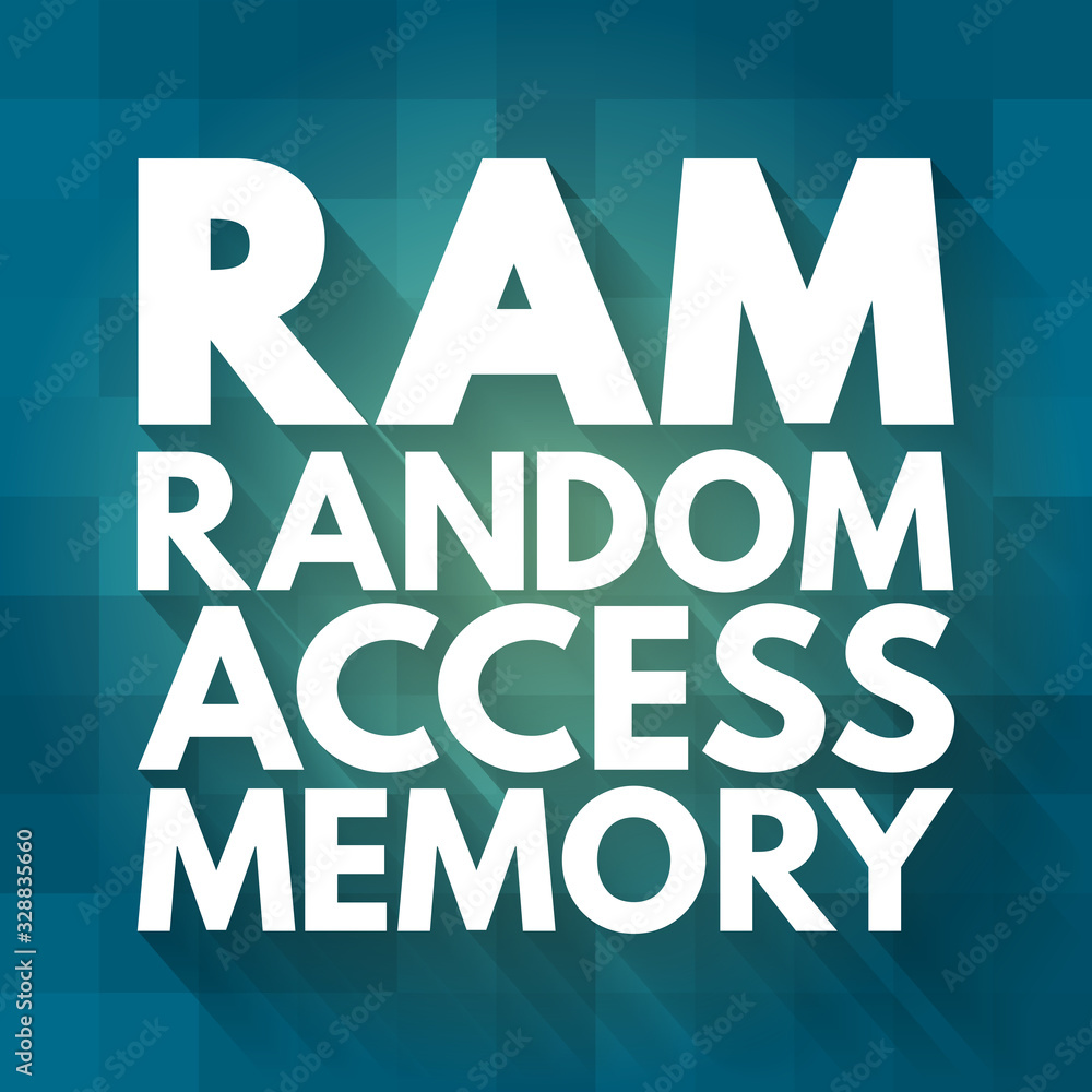 Poster ram - random access memory acronym, technology concept background