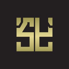 SY Logo with squere shape design template with gold colors