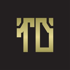 Fototapeta premium TD Logo with squere shape design template with gold colors