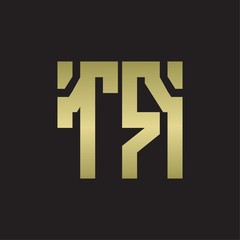 TR Logo with squere shape design template with gold colors