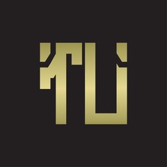 TU Logo with squere shape design template with gold colors