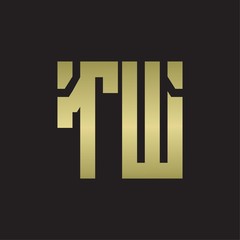 Obraz premium TW Logo with squere shape design template with gold colors