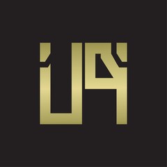 UP Logo with squere shape design template with gold colors
