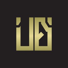 UQ Logo with squere shape design template with gold colors