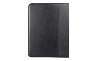 closed matte leather document folder