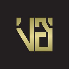 VG Logo with squere shape design template with gold colors
