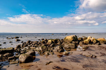 Fototapeta na wymiar A seascape from southern Sweden in Scandinavia