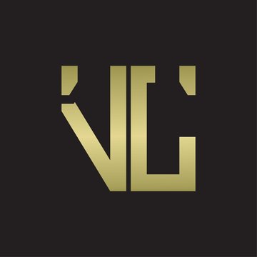 VL Logo with squere shape design template with gold colors