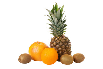Tropical ripe fruits to insert in a collage design