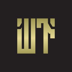 Obraz premium WT Logo with squere shape design template with gold colors