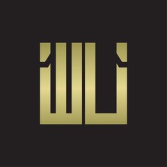 WU Logo with squere shape design template with gold colors