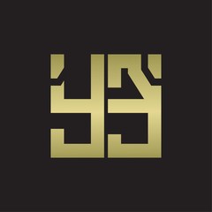 YE Logo with squere shape design template with gold colors