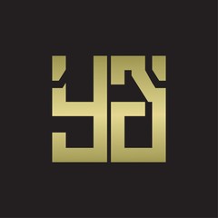 YG Logo with squere shape design template with gold colors