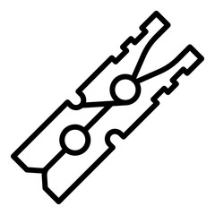Plastic clothes pin icon. Outline plastic clothes pin vector icon for web design isolated on white background