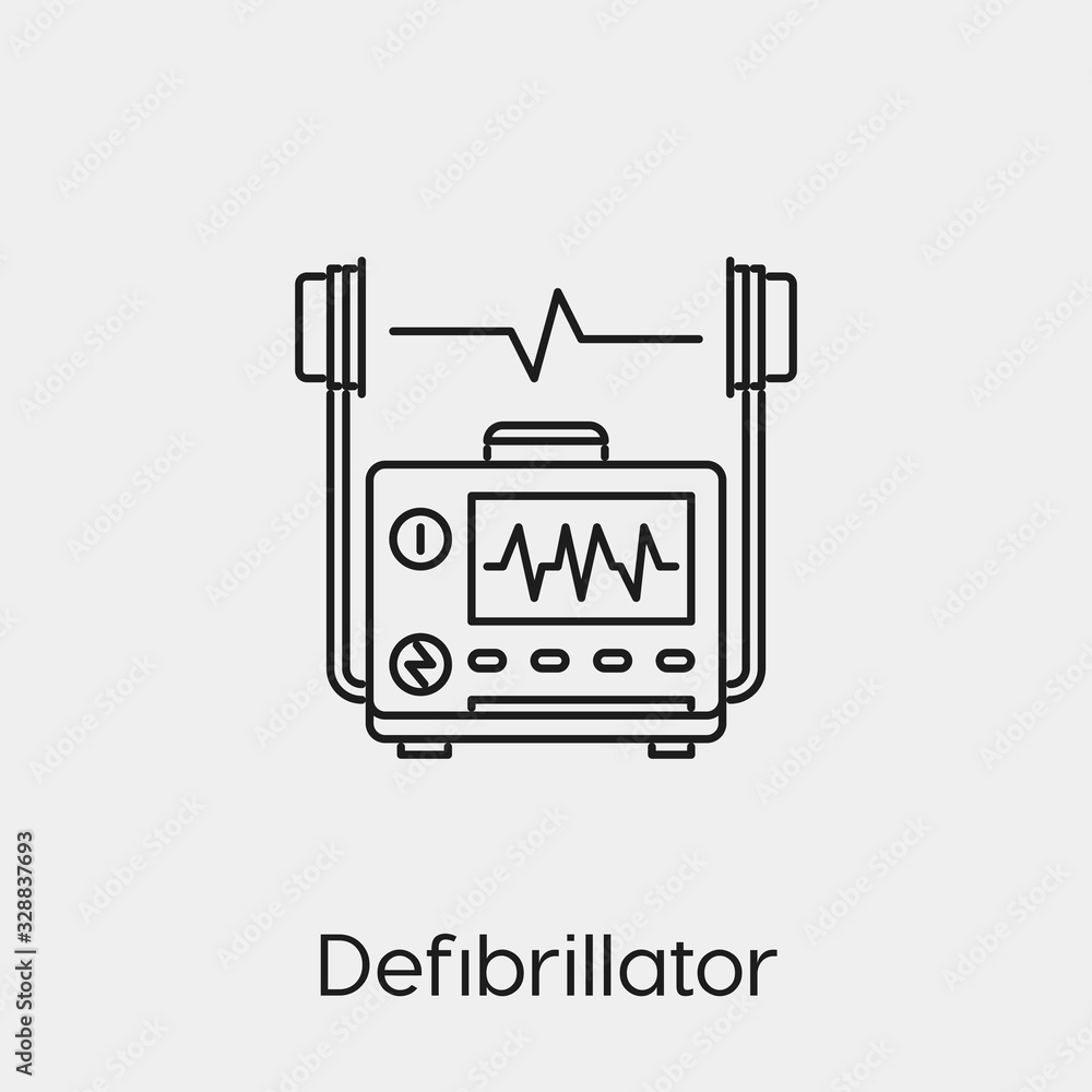 Poster defibrillator icon vector. linear style sign for mobile concept and web design. defibrillator symbol