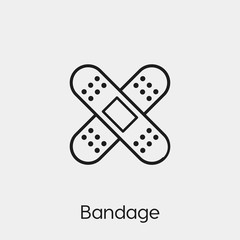 bandage icon vector. Linear style sign for mobile concept and web design. first aid kit symbol illustration. Pixel vector graphics - Vector.