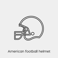 american football helmet icon vector. Linear style sign for mobile concept and web design. helmet symbol illustration. Pixel vector graphics - Vector.