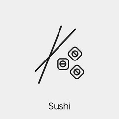 sushi icon vector. Linear style sign for mobile concept and web design. maki symbol illustration. Pixel vector graphics - Vector.