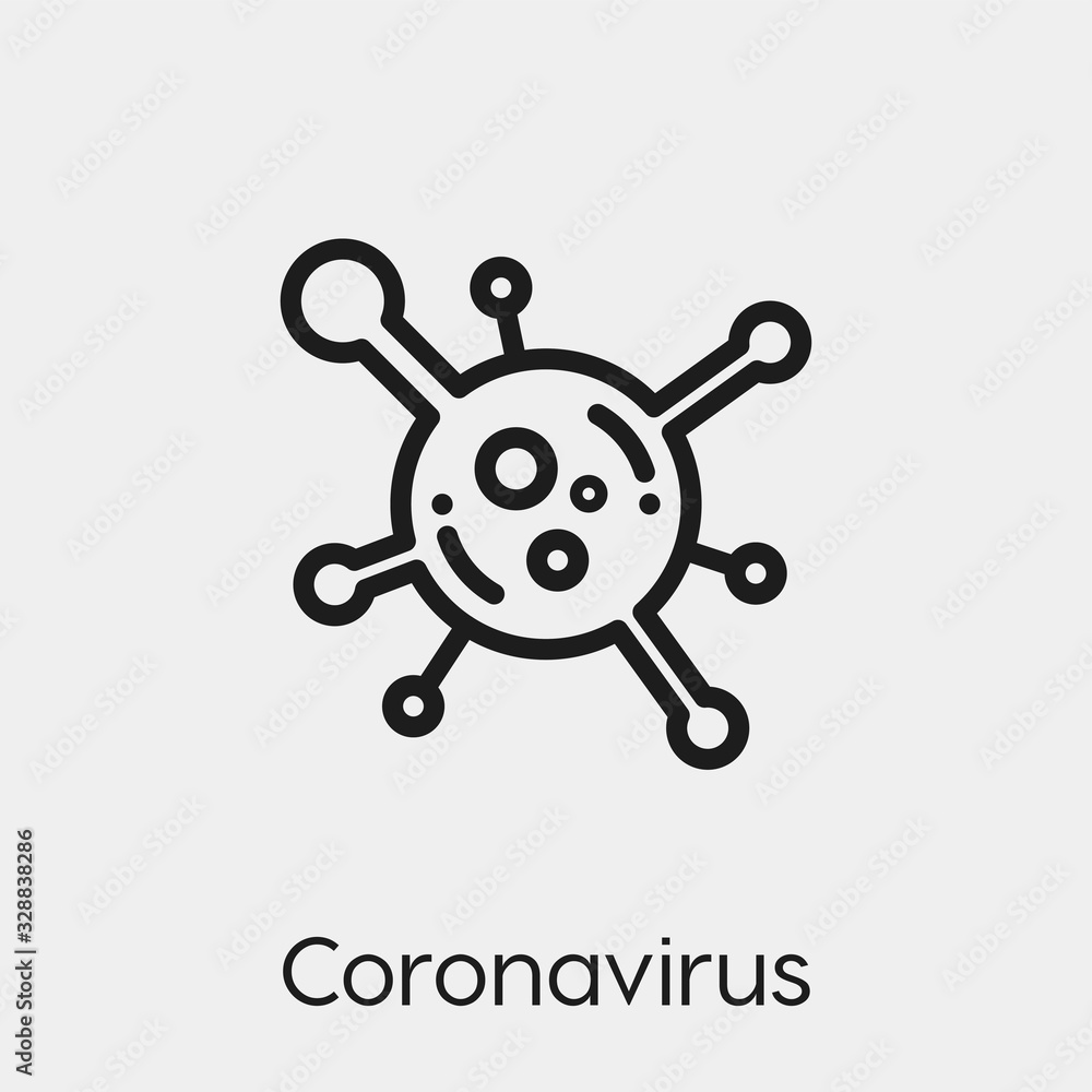 Poster coronavirus icon vector. linear style sign for mobile concept and web design. coronavirus symbol ill