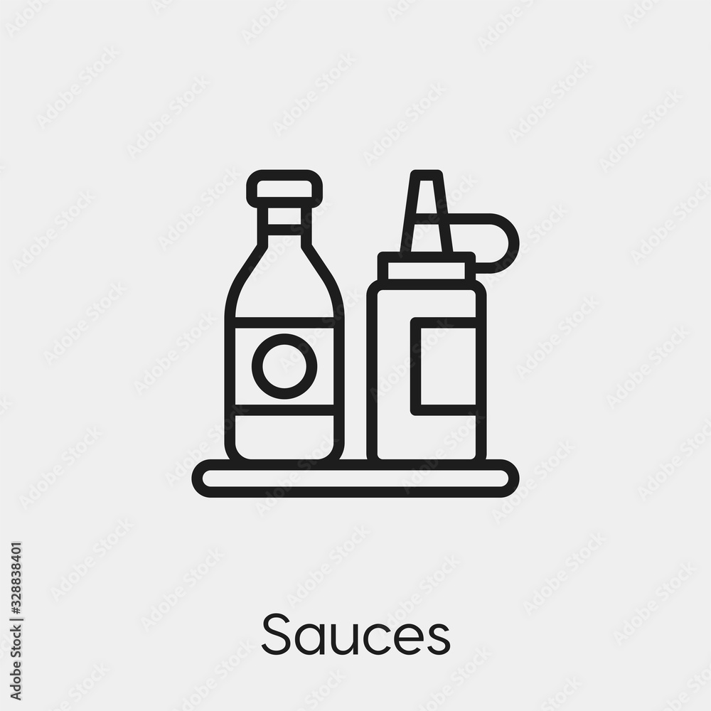 Poster sauces icon vector. linear style sign for mobile concept and web design. sauces symbol illustration.