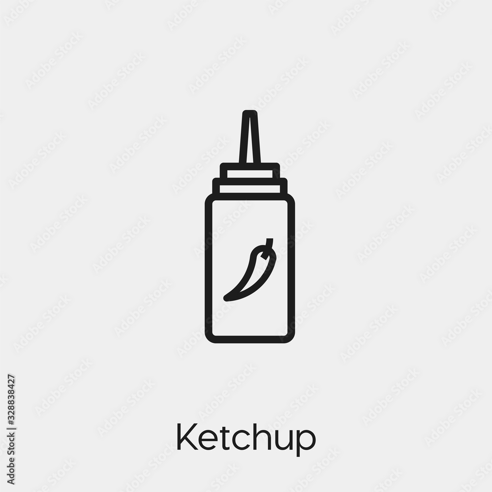 Poster ketchup icon vector. linear style sign for mobile concept and web design. ketchup symbol illustratio
